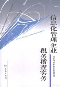 马毅民主编 — 信息化管理企业稽查实务