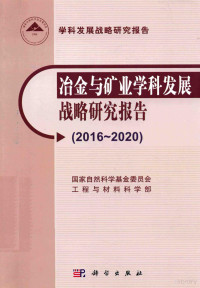 本书编委会, 国家自然科学基金委员会工程与材料科学部[编, 国家自然科学基金委员会 — 2016-2020冶金与矿业学科发展战略研究报告