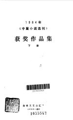 海峡文艺出版社编 — 1984年《中篇小说选刊》获奖作品集 下