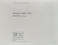 BURKHARD KULSHAMMER — LECTURES ON BLOCK THEORY