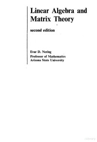 EVAR D.NERING — LINEAR ALGEBRA AND MATRIX THEORY