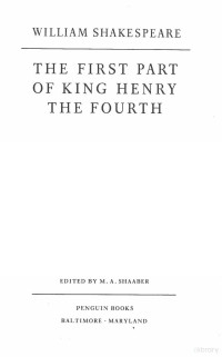 M. A. Shaaber — The first part of King Henry the Fourth