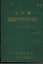 山东省统计局 — 山东省固定资产投资统计资料 1987年