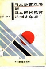 曹阳编译 — 日本教育立法与日本近代教育法制史年表