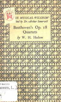 W. H. HADOW — Beethoven's Op. 18 quartets