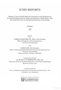 LEE — ICSID REPORTS VOLUME 10,JAMES,CRAWFORD,AND,KAREN