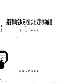 于文，郑群风著 — 揭穿郭晓棠反党反社会主义的反动面目