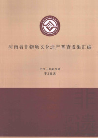 高亚主编；李晋豫，杨国新，杨冰副主编；吴佳，郭月霞，郑薇等编纂 — 河南省非物质文化遗产普查成果汇编 平顶山市类别卷 手工技艺 1