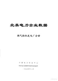 中国电力信息中心，华东电力试验研究院科技信息所 — 北美电力企业数据 燃气轮机发电厂分册