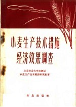 北京农业大学农经系农业生产技术经济研究组著 — 小麦生产技术措施经济效果调查