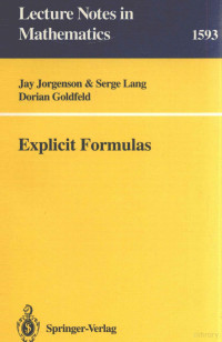 Jorgenson, Jay, Lang, Serge, Goldfeld, Dorian, Jay Jorgenson & Serge Lang, Dorian Goldfeld — a