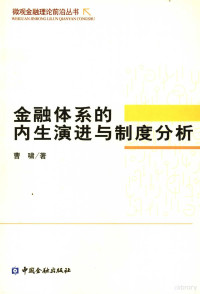 曹啸著, 曹啸, 1970-, 曹啸著, 曹啸 — 金融体系的内生演进与制度分析 理论及中国的实践