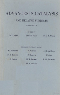 ACADEMIC PRESS, NEW YORK AND LONDON — ADVANCES IN CATALYSIS AND RELATED SUBJECTS VOLUME 18,D. D.ELEY 等