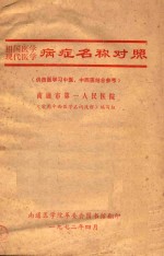 南通市第一人民医院《常用中西医学名词浅解》编写组编 — 祖国医学 现代医学病症名称对照