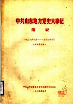 中共山东省委党史资料征集研究委员会 — 中共山东地方党史大事记 附表 1937年10月-1949年10月 征求意见稿 中共山东地方党组织一览表