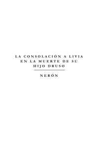 Neron — La Consolacion A Livia En La Muerte De Su Hijo Druso