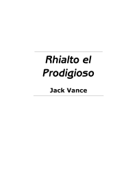 Vance Jack — Rhialto, El Prodigioso