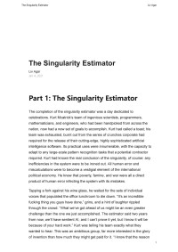 Liv Agar — The Singularity Estimator