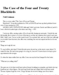Gaiman Neil — Case of the Four and Twenty Blackbirds