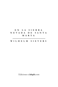 Sievers Wihelm — En La Sierra Nevada De Santa Marta