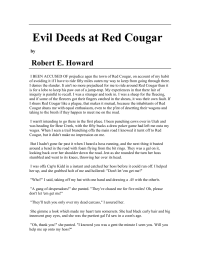 Howard, Robert Ervin — Evil Deeds at Red Cougar