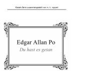 Allan, Poe Edgar — Du hast es getan