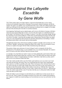 Wolfe Gene — Against the Lafayette Escadrille