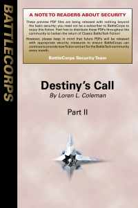 — Destiny's Call Part 2