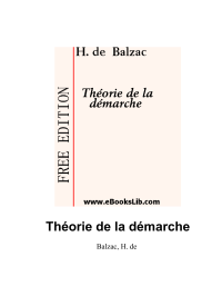 Balzac, Honoré de — Théorie de la démarche