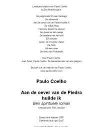 Coelho Paulo — Op de zevende dag 01 - Aan de oever van de Piedra huilde ik