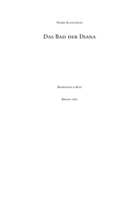 Klossowski Pierre — Das Bad der Diana