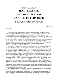 Wolfe Gene — How I Lost the Second World War and Helped Turn Back the German Invasion