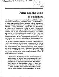 Bennett James — Peirce and the Logic of Falibilism