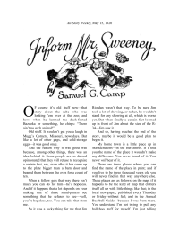 Camp, Samuel G — Inform Mr. Sweeney