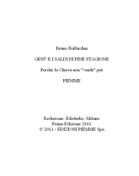 Bruno Ballardini — Gesù e i saldi di fine stagione