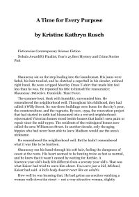 Rusch, Kristine Kathryn — A Time for Every Purpose