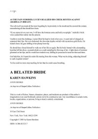 Hawkins Karen — A Belated Bride