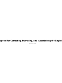 Swift Jonathan — A Proposal for Correcting, Improving, etc, the English Tongue