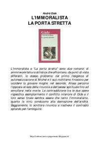 André Gide — L'immoralista. La porta stretta