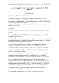 Mokhiber Russell — Los principales cien criminales corporativos de la decada