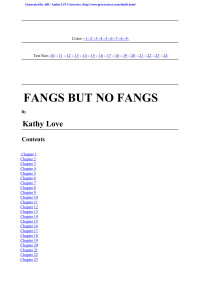 Love Kathy — Fangs But No Fangs