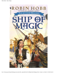 Hobb Robin — The Ship of Magic