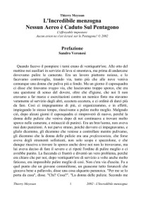 Thierry Meyssan — L'incredibile menzogna. Nessun aereo è caduto sul Pentagono