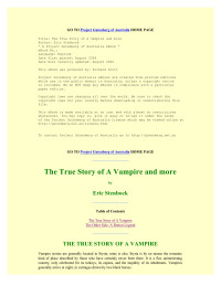 Stenbock Eric — The True Story of A Vampire & More