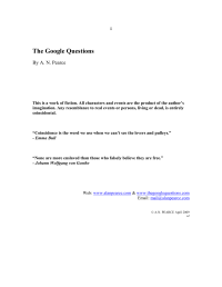 Pearce, A N — The Google Questions