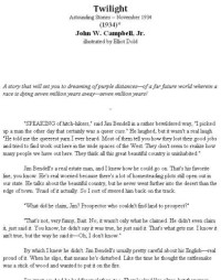 Campbell, John W — Twilight (pulp original)