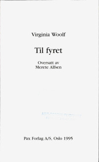 Woolf Virginia — Til fyret
