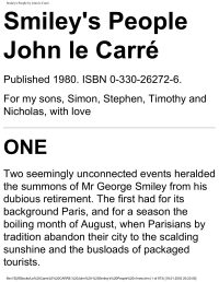 le Carre, John — Smiley's People