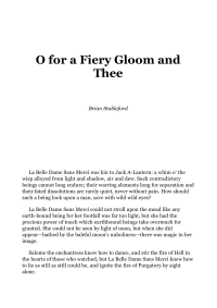 Stableford, Brian M — O For a Fiery Gloom and Thee