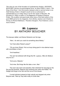 Boucher Anthony — Mr Lupescu